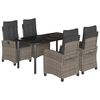 vidaXL Set da Pranzo da Giardino 5 pz con Cuscini in Polyrattan Grigio