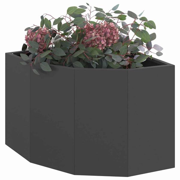 vidaXL Vaso d'angolo Nero 45 x 45 x 35 cm Acciaio