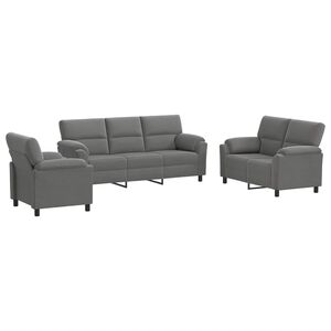 vidaXL Set di divani 3 pcs Grigio Scuro Velluto
