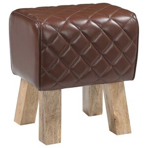 vidaXL panchina 40 x 30 x 45 cm Pelle Vera Marrone diamante