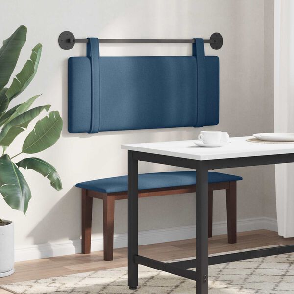 vidaXL Testata appesa Montaggio a parete Blu 110 x 55 x 5 cm Tessuto