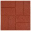 vidaXL Pietra da Passo 6 pcs Rosso 40,5 x 40,5 x 2 cm Gomma