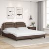 vidaXL Letto Viana con Materasso Marrone 180x200cm in Similpelle