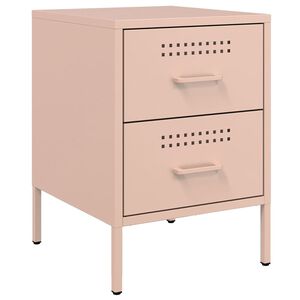 vidaXL Comodino Rosa 36x39x50,5 cm in Acciaio