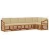 vidaXL Set divano sezionale con cuscino 6 pcs Naturale e Beige