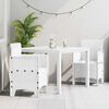 vidaXL Set da Pranzo per Giardino 3 pcs Bianco Rattan Polt