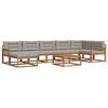 vidaXL Set di divani da esterno 8 pcs Grigio Naturale e Chiaro