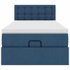 vidaXL Struttura Letto Pouf con Materasso Blu 90x190 cm in Tessuto