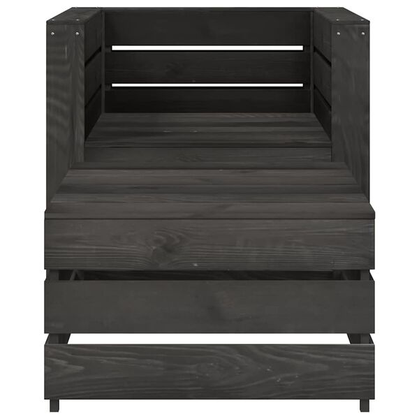 vidaXL Set Divani da Giardino su Pallet 2 pz in Pino Impregnato Grigio