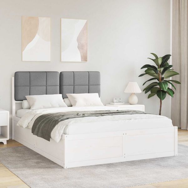 vidaXL Letto con Testiera Rivestita Grigio chiaro 150 x 200 cm