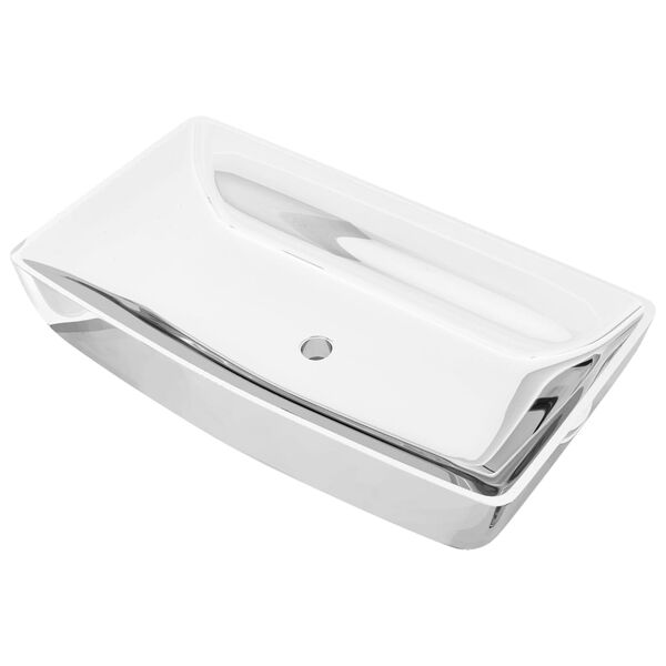 vidaXL Lavandino 71x38x13,5 cm in Ceramica Argento