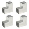 vidaXL Connettori Pali a Forma di L 4 pz in Metallo Zincato 101x101 mm