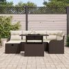 vidaXL Set Divano da Giardino con cuscino 7 pcs Marrone Poly Rattan