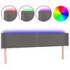vidaXL Testiera a LED Grigio 203x16x78/88 cm in Similpelle