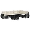 vidaXL Set Divano da Giardino 8 pz Nero e Bianco Crema polyrattan