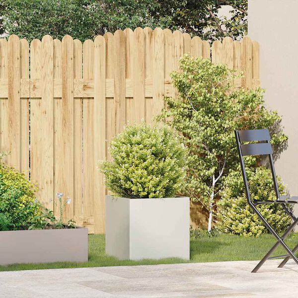 vidaXL Fioriera Bianca 40x40x40 cm in Acciaio Laminato a Freddo