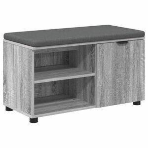 vidaXL Panca per ingresso con cuscino Grigio Sonoma 80 x 38 x 46 cm
