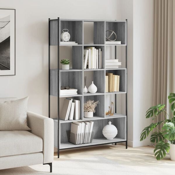 vidaXL Libreria Grigio Sonoma 102x28x172 cm in Legno Multistrato