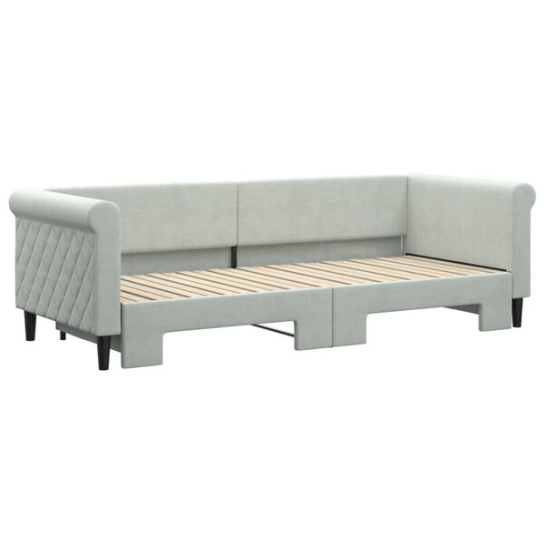 vidaXL Divano Letto con Letto Estraibile Grigio Chiaro 80x200 Velluto