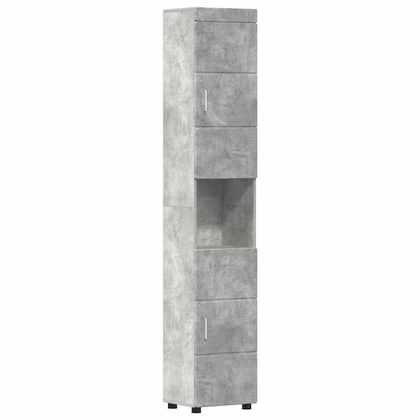 vidaXL Set di Armadi da Bagno TULUM Grigio cemento 37 x 31,5 x 203 cm
