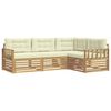 vidaXL Set di divani da esterno 5 pz Bianco e Crema Poliestere