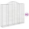 vidaXL Cesti Gabbioni ad Arco 2 pz 200x30x160/180 cm Ferro Zincato