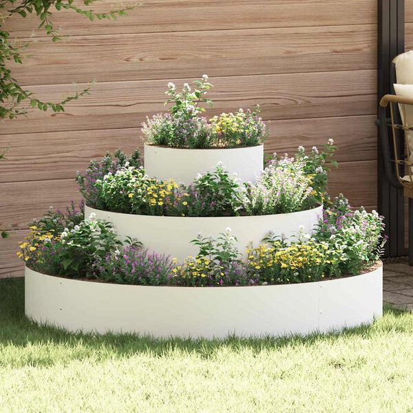 vidaXL Vaso da giardino Bianco 120 x 120 x 20 cm