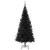 vidaXL Albero di Natale con 300 LED con supporto Nero 210 cm PVC