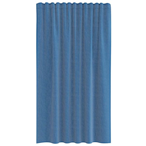 vidaXL Tende in Voile con Tasche per Aste 2 pz Blu Reale