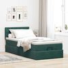vidaXL Pouf Letto con Materasso e LED Verde Scuro 90x200cm in Velluto