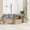 vidaXL Set Divano da Giardino con cuscino 6 pcs Beige Poly Rattan