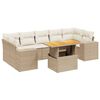 vidaXL Set Divano da Giardino 8 pz con Cuscini Beige in Polyrattan