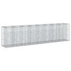 vidaXL Letto rialzato in gabbione 2 pz 330 x 50 x 80 cm Argento