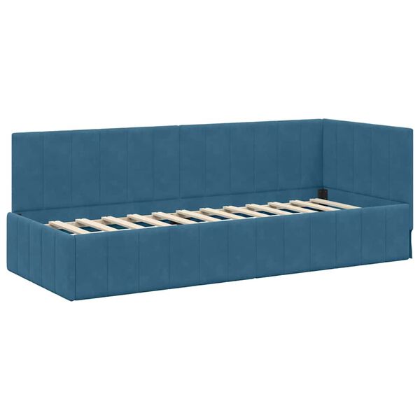 vidaXL Cornice del letto ad angolo Blu 80 cm x 200 cm Velluto