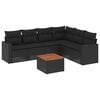 vidaXL Set Divani da Giardino con Cuscini 7pz Nero Polyrattan