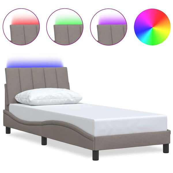 vidaXL Giroletto senza Materasso Hanko Tortora 90x190 cm Tessuto