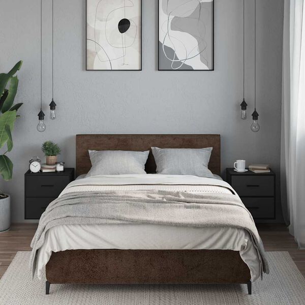 vidaXL Comodini a Muro 2 pz Nero 40x31x39,5 cm