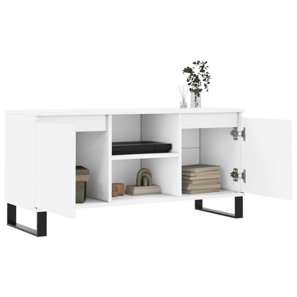vidaXL Mobile Porta TV Bianco 104x35x50 cm in Legno Multistrato