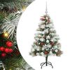 vidaXL Albero di Natale artificiale Verde e bianco 120 cm
