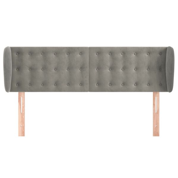 vidaXL Testiera ad Orecchio Grigio Chiaro 147x23x78/88 cm in Velluto