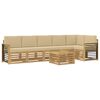vidaXL Set di divani da esterno 7 pcs Bianco e Beige 59 x 59 x 37 cm