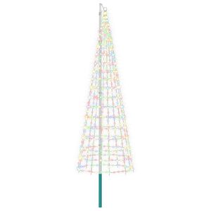 vidaXL Luci per albero di Natale con picchetti e asta per bandiera