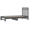 vidaXL Dormeuse Estraibile Grigia 2x(90x200) cm Legno Massello di Pino