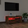 vidaXL Mobile Porta TV con Luci LED Rovere Fumo 90x35x40 cm