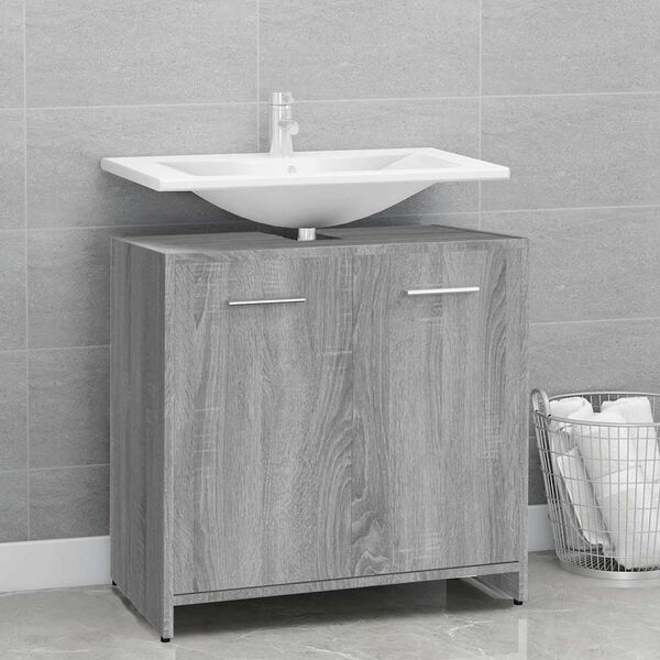 vidaXL Armadietto Bagno Grigio Sonoma 60x33x60 cm in Legno Multistrato
