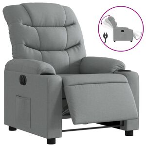 vidaXL Poltrona Elettrica Reclinabile Grigio Chiaro in Tessuto