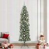 vidaXL Albero di Natale Artificiale Sottile Verde e Bianco 240 cm