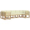 vidaXL Set di divani da esterno 7 pz Bianco e Crema