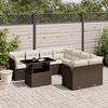 vidaXL Set Divani da Giardino 9pz con Cuscini Marrone in Polyrattan