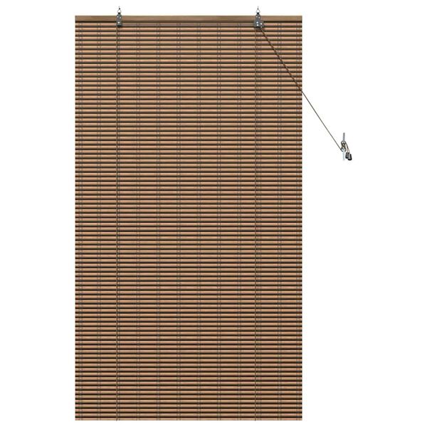 vidaXL Tenda a rullo con tende Marrone 80 x 160 cm Bamb&ugrave;